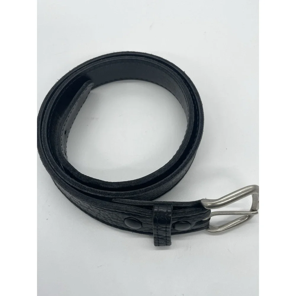 Black Shrunken Bison Leather Belt Quality USA Handcrafted Western Casual XL‎ 40